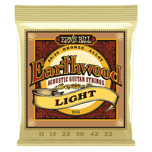 Ernie Ball Earthwood 80/20 Bronze Light 11-52 6-String Acoustic Guitar Strings