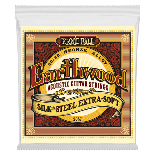 Ernie Ball Earthwood 80/20 Bronze Silk and Steel Extra Soft 10-50 6-String Acoustic Guitar Strings