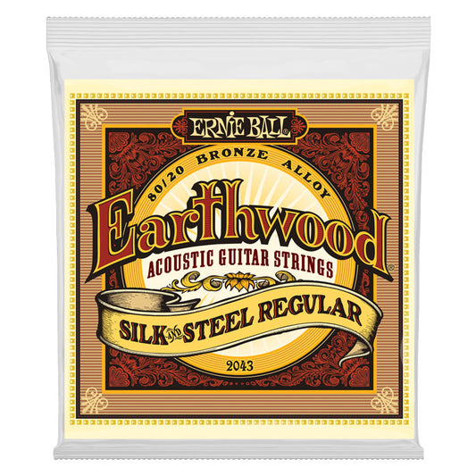 Ernie Ball Earthwood 80/20 Bronze Silk and Steel Regular 13-56 6-String Acoustic Guitar Strings