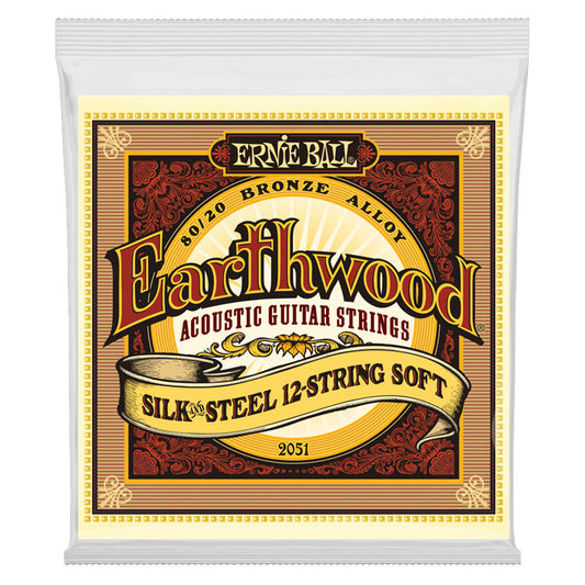 Ernie Ball Earthwood 80/20 Bronze Silk and Steel Soft 9-46 12-String Acoustic Guitar Strings