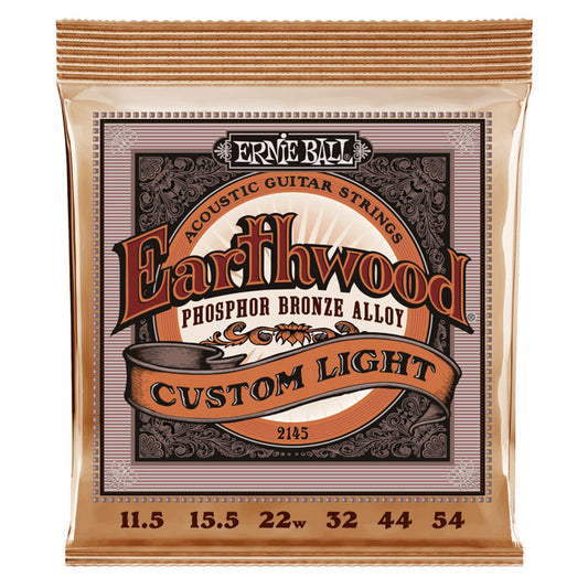 Ernie Ball Earthwood Phosphor Bronze Custom Light 11.5-54 6-String Acoustic Guitar Strings