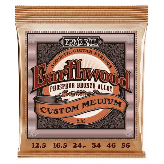Ernie Ball Earthwood Phosphor Bronze Custom Medium 12.5-56 6-String Acoustic Guitar Strings