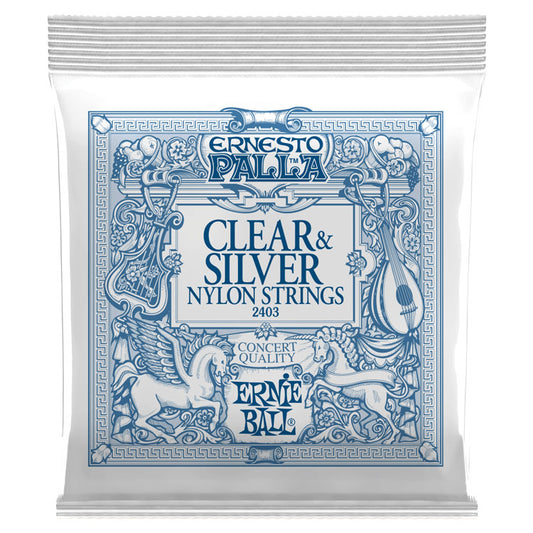 Ernie Ball Ernesto Palla Clear and Silver Medium Tension Nylon Classical Guitar Strings