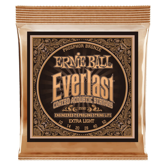 Ernie Ball Everlast Coated Phosphor Bronze Extra Light 10-50 6-String Acoustic Guitar Strings