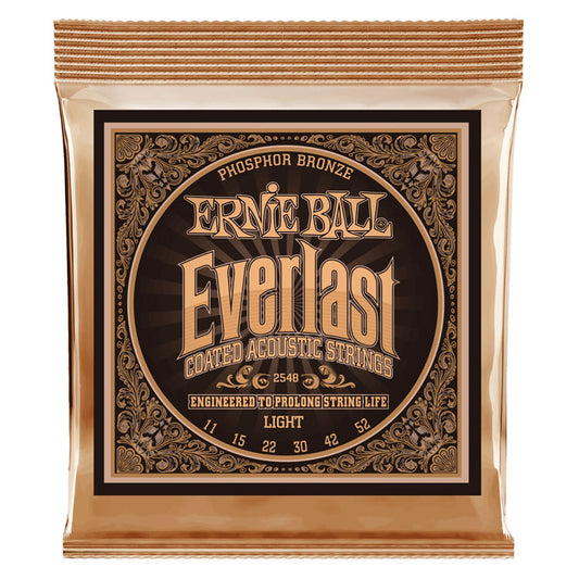 Ernie Ball Everlast Coated Phosphor Bronze Light 11-52 6-String Acoustic Guitar Strings