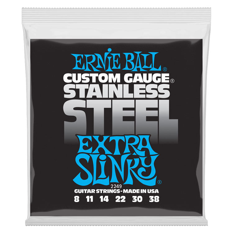 Ernie Ball Extra Slinky 8-38 Stainless Steel Wound 6-String Electric Guitar Strings