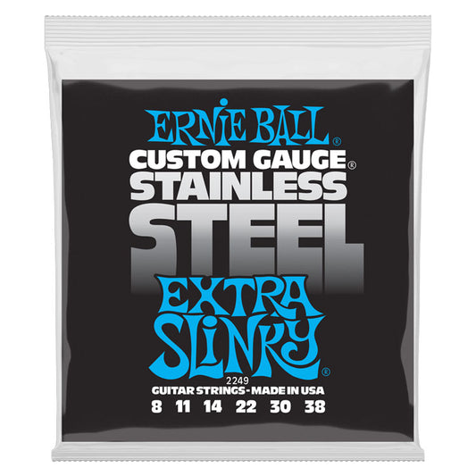 Ernie Ball Extra Slinky 8-38 Stainless Steel Wound 6-String Electric Guitar Strings