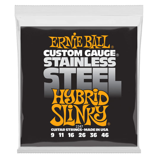 Ernie Ball Hybrid Slinky 9-46 Stainless Steel Wound 6-String Electric Guitar Strings