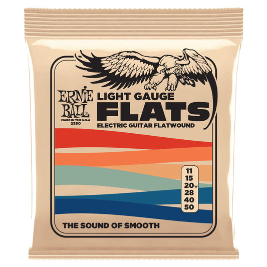 Ernie Ball Light Gauge Flats 11-50 Steel Flatwound 6-String Electric Guitar Strings