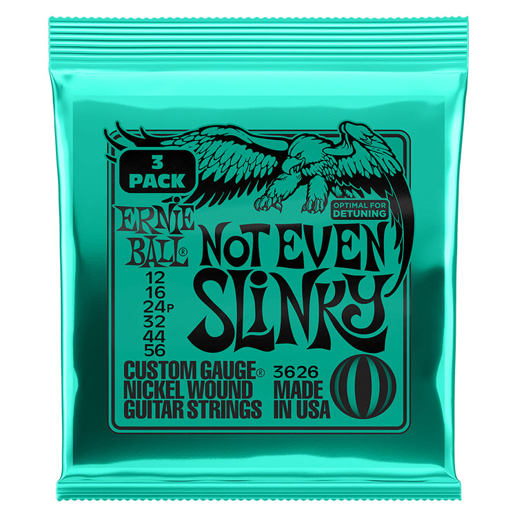 Ernie Ball Not Even Slinky 12-56 Nickel Wound 6-String Electric Guitar Strings 3 Pack
