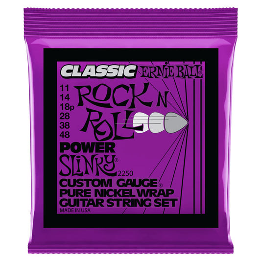 Ernie Ball Power Slinky Classic Rock N Roll 11-48 Pure Nickel Wrap 6-String Electric Guitar Strings