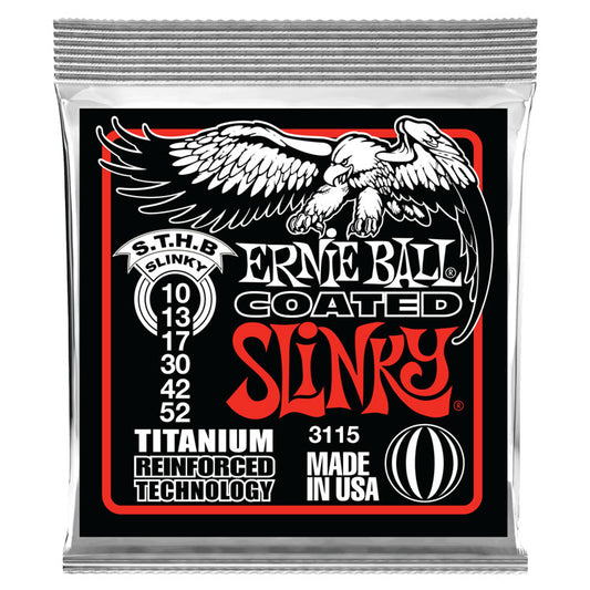 Ernie Ball Skinny Top/Heavy Bottom Slinky 10-52 Coated Titanium RPS 6-String Electric Guitar Strings