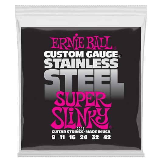 Ernie Ball Super Slinky 9-42 Stainless Steel Wound 6-String Electric Guitar Strings