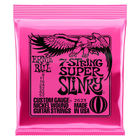 Ernie Ball Super Slinky 9-52 Nickel Wound 7-String Electric Guitar Strings