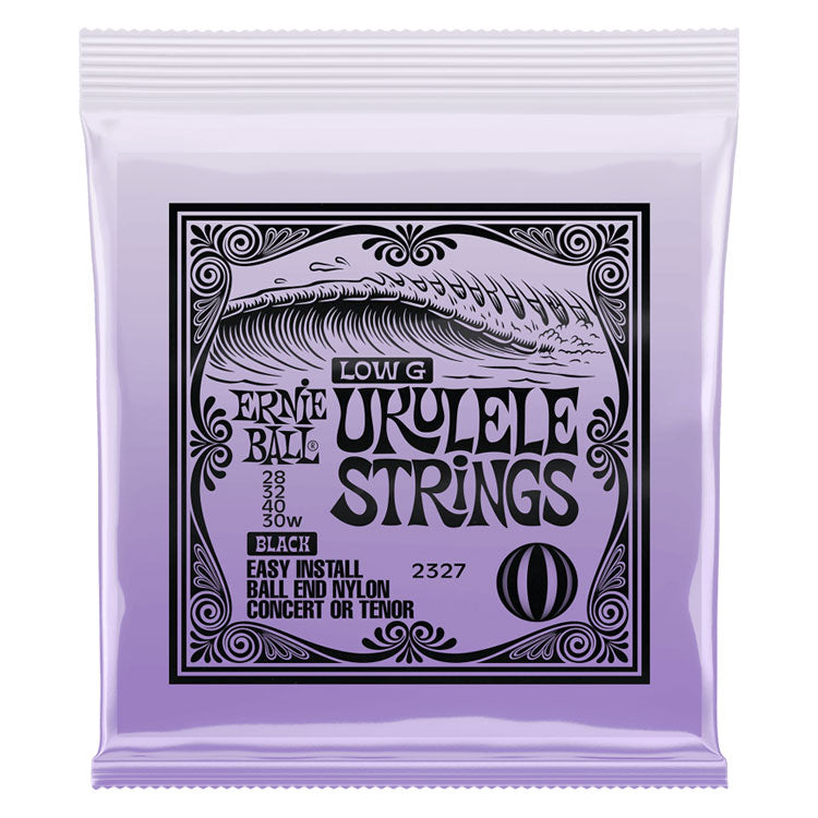 Ernie Ball Wound Low G Nylon Concert & Tenor Ukulele Strings - Black