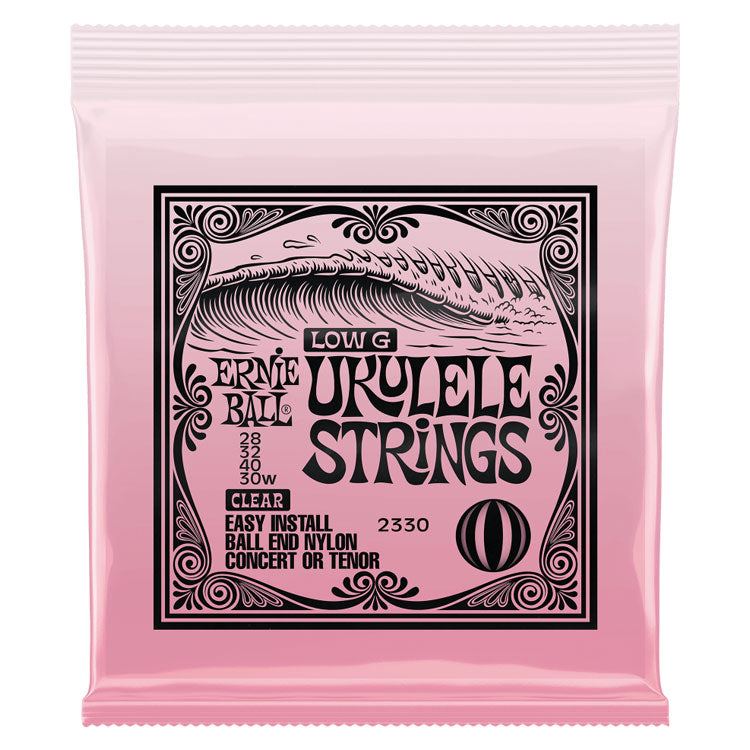 Ernie Ball Wound Low G Nylon Concert & Tenor Ukulele Strings - Clear