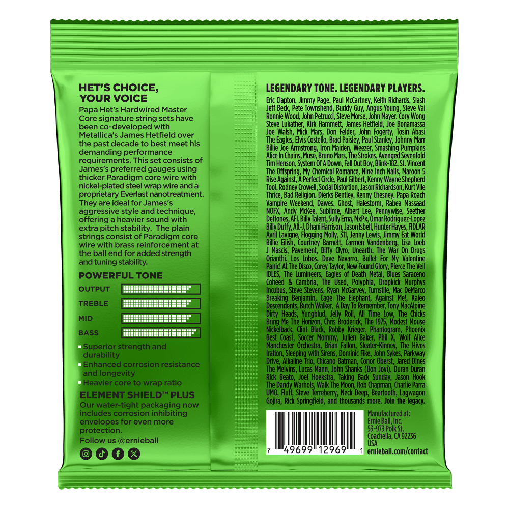 Ernie Ball Papa Het’s Hardwired Master Core Signature Strings (11-50)