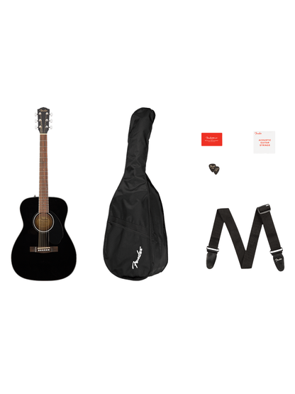 Fender CC-60S Acoustic Guitar Pack - Ebony