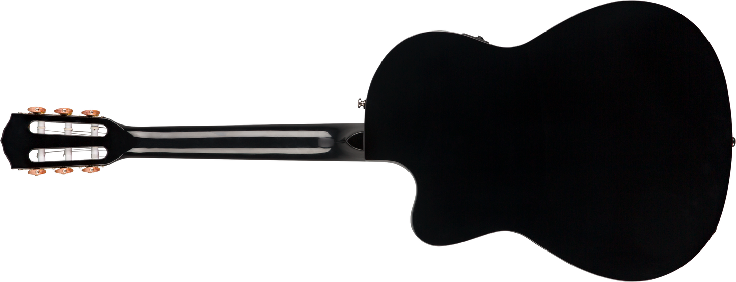 Fender CN-140SCE Nylon Thinline Electric Classical Guitar - Black