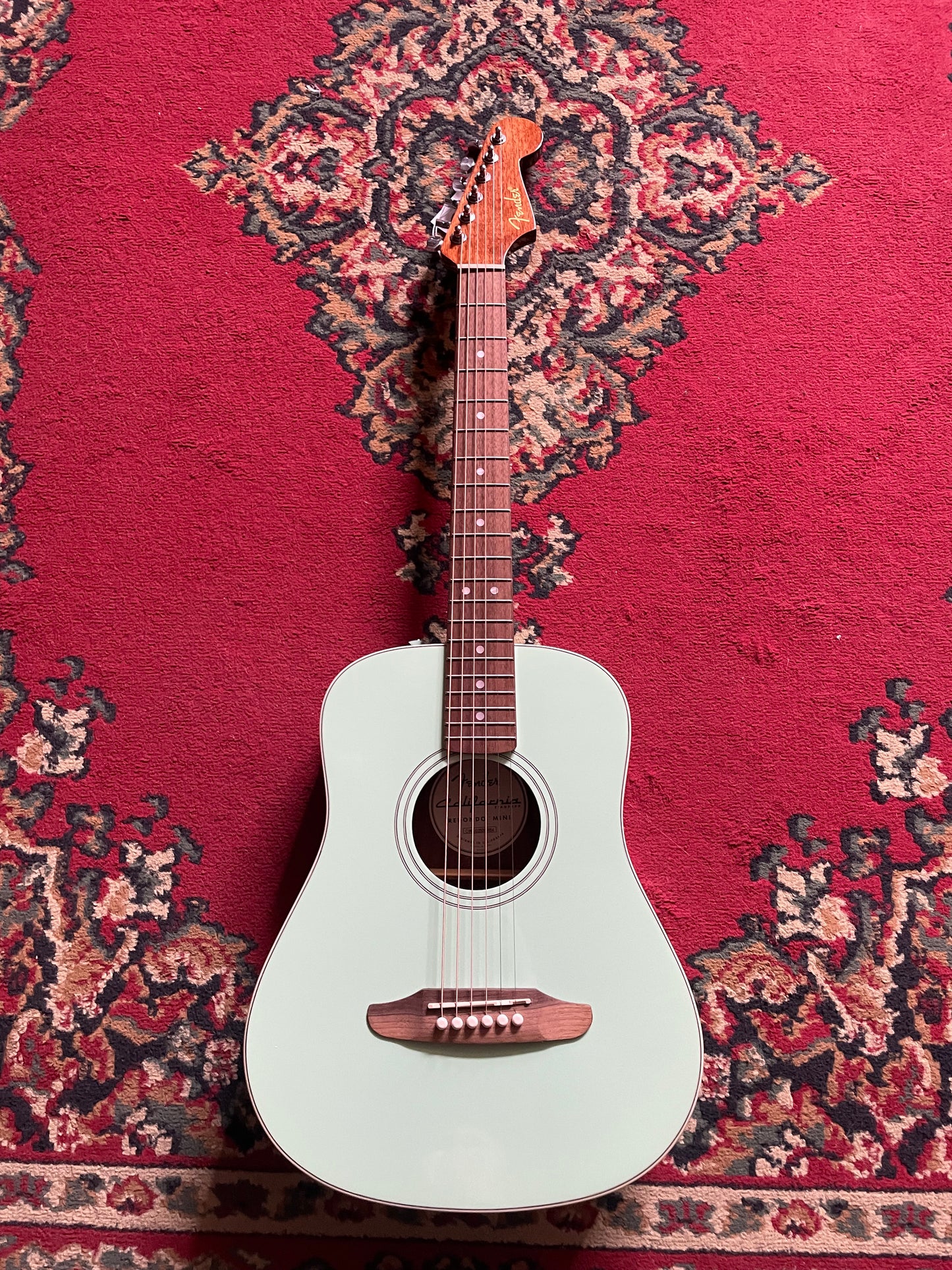 Fender California Standard Redondo Mini Acoustic Guitar with Bag - Surf Green