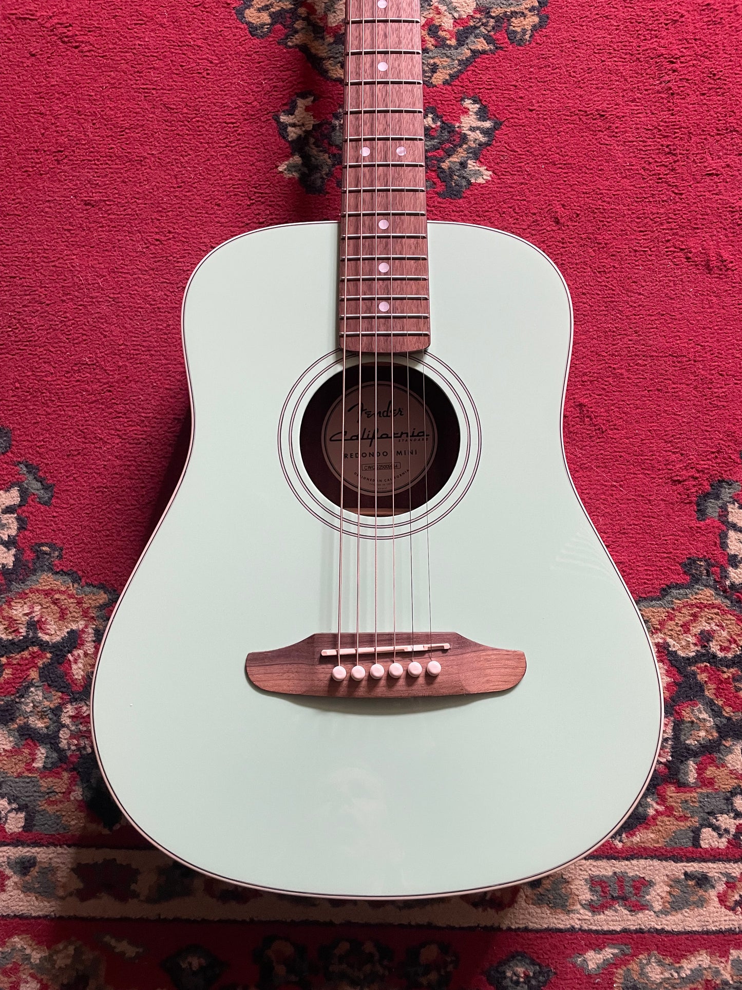 Fender California Standard Redondo Mini Acoustic Guitar with Bag - Surf Green