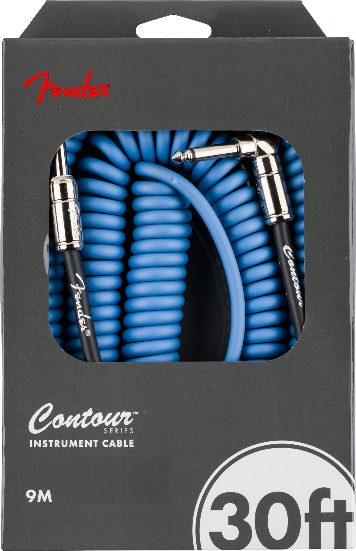 Fender Contour Series Coil Instrument Cable - Lake Placid Blue