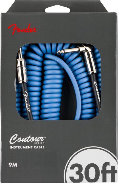Fender Contour Series Coil Instrument Cable - Lake Placid Blue