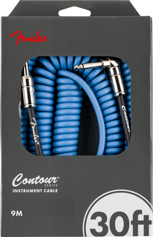 Fender Contour Series Coil Instrument Cable - Lake Placid Blue