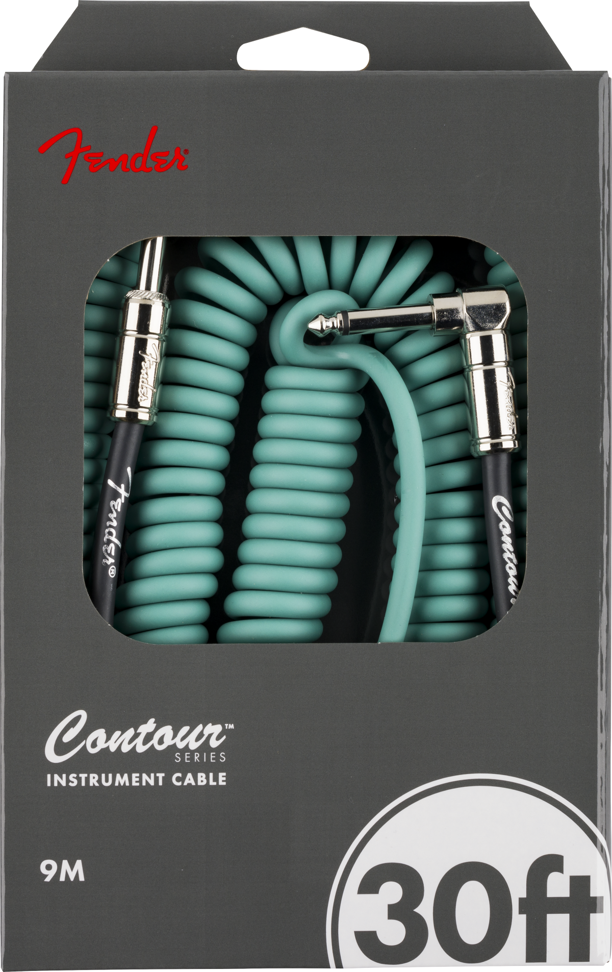 Fender Contour Series Coil Instrument Cable - Sherwood Green