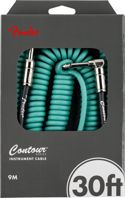 Fender Contour Series Coil Instrument Cable - Sherwood Green