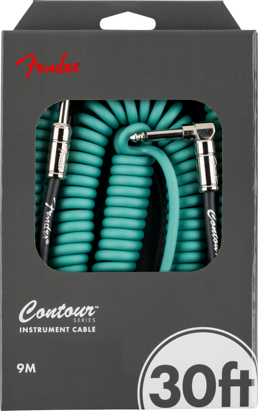 Fender Contour Series Coil Instrument Cable - Sherwood Green