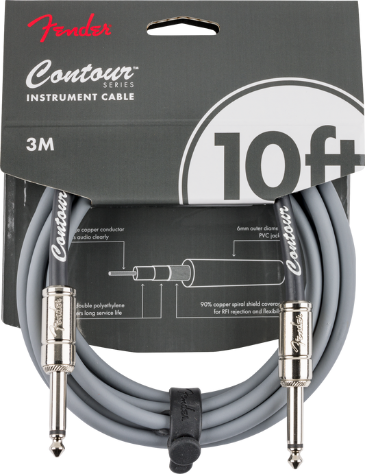 Fender Contour Series Instrument Cables - Inca Silver (10ft)