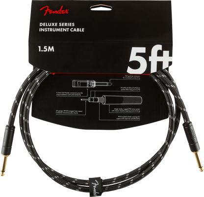 Fender Deluxe Series Tweed Instrument Cables - Black Tweed