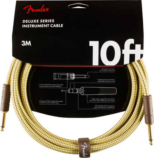 Fender Deluxe Series Tweed Instrument Cables - Tweed (10ft)