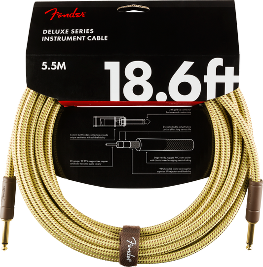 Fender Deluxe Series Tweed Instrument Cables - Tweed (18.6ft)