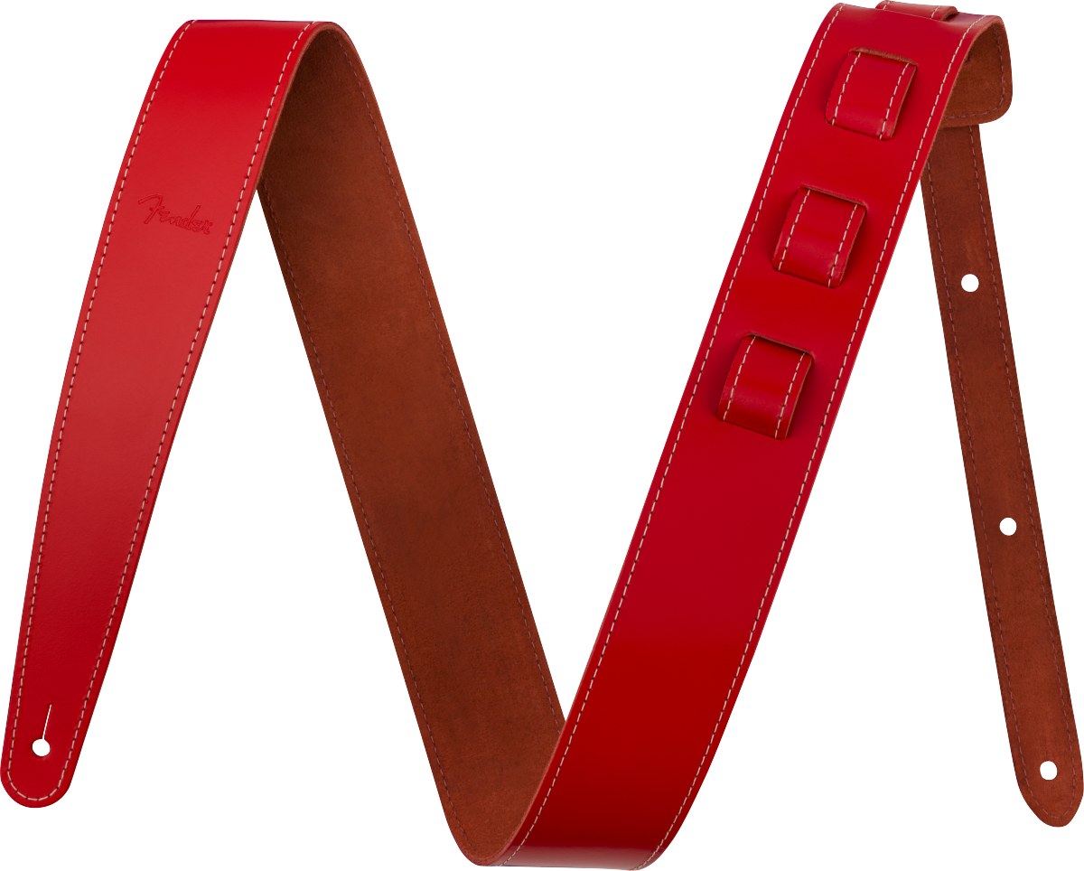 Fender Essentials Leather Strap - Red