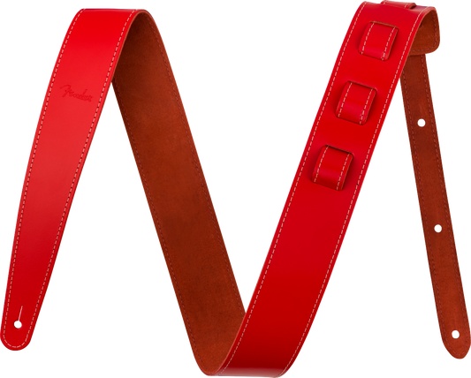 Fender Essentials Leather Strap - Red