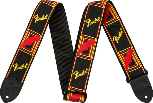 Fender Monogrammed Strap - Black/Yellow/Red