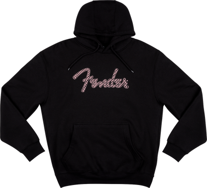 Fender Spaghetti Logo Wavy Checker Hoodie - Pink Checker