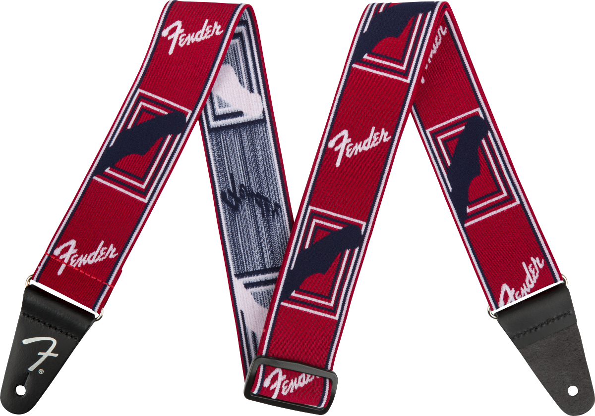 Fender WeighLess Monogram Straps - Red/White/Blue
