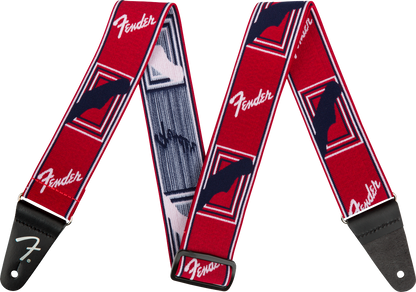 Fender WeighLess Monogram Straps - Red/White/Blue