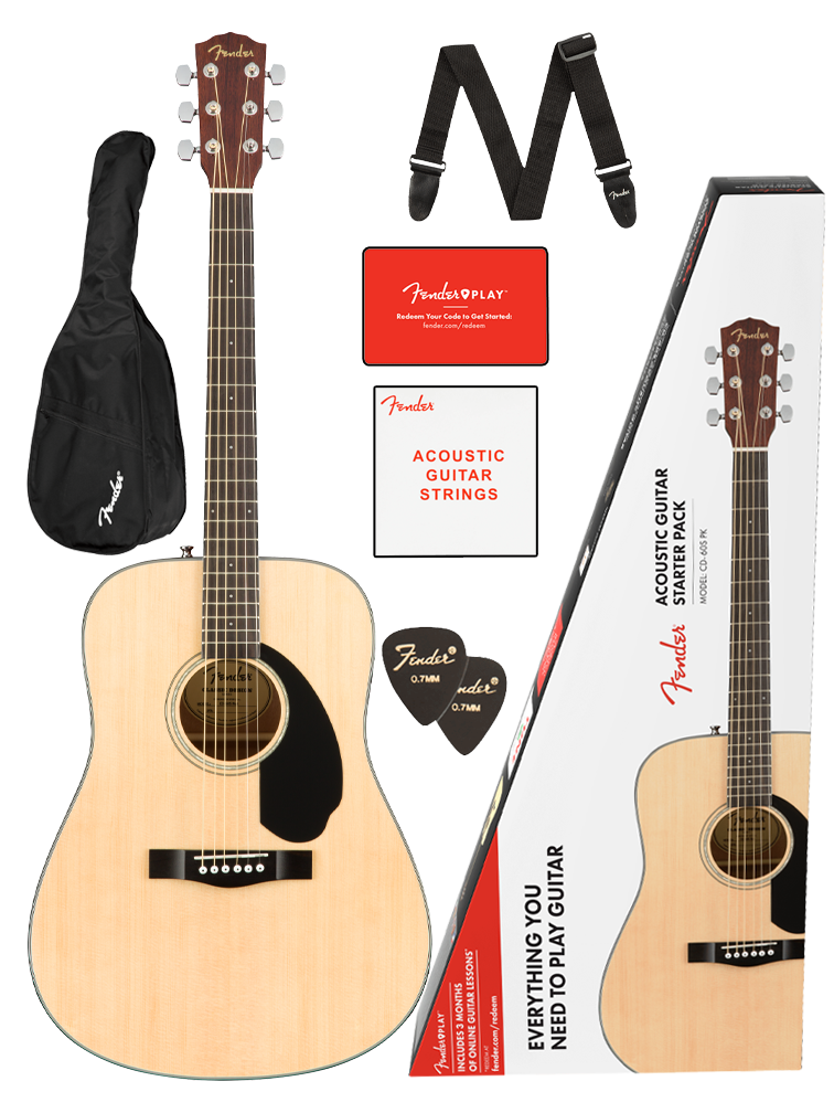 Fender CD-60S Dreadnought Acoustic Guitar Pack - Natural