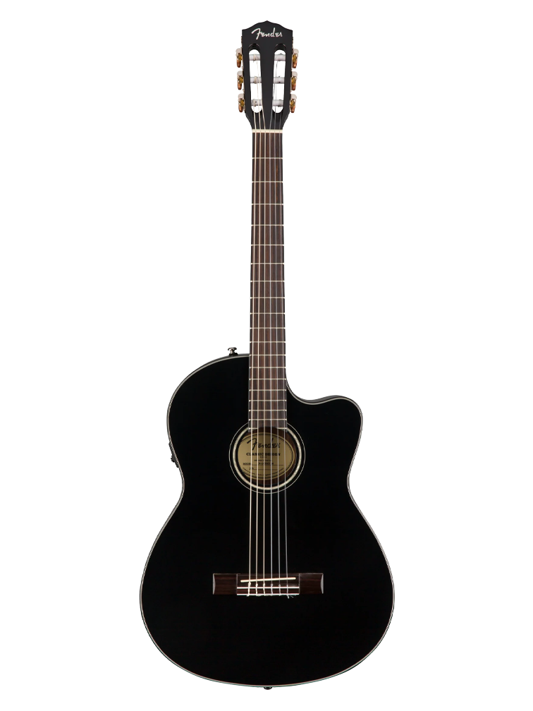 Fender CN-140SCE Nylon Thinline Electric Classical Guitar - Black