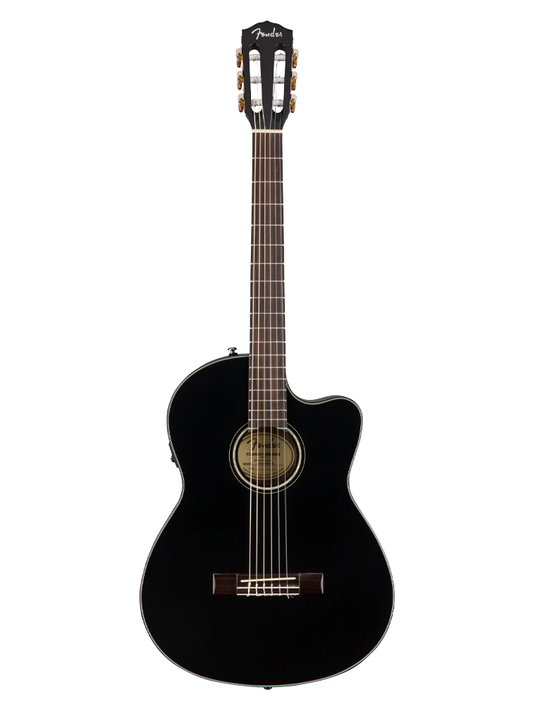 Fender CN-140SCE Nylon Thinline Electric Classical Guitar - Black