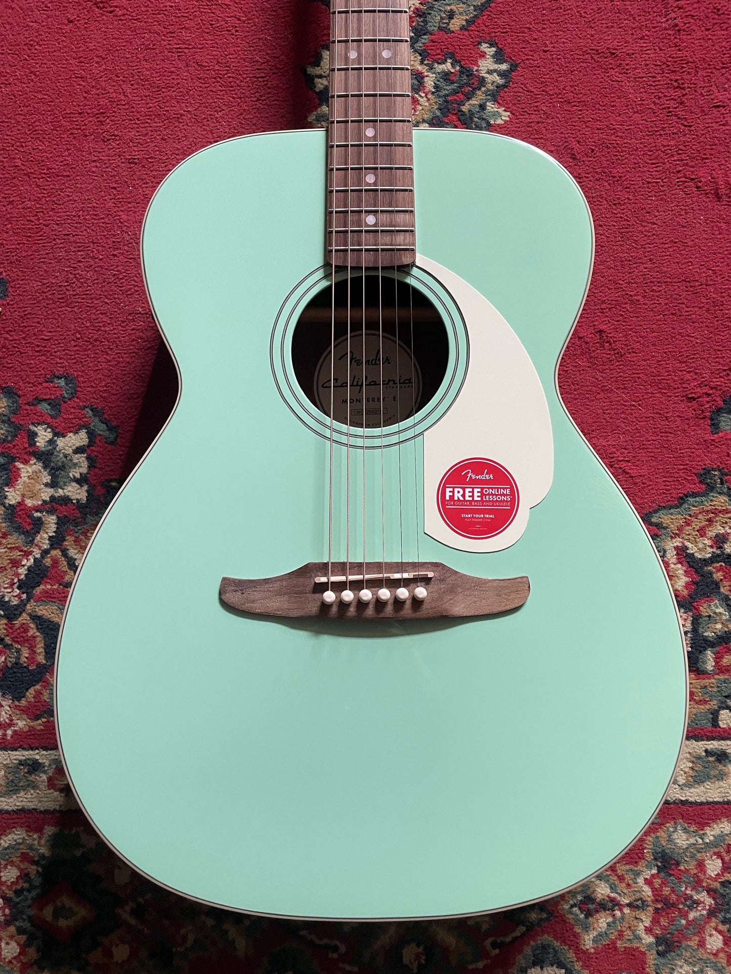 Fender California Standard Monterey E Electric Acoustic Guitar - Surf Green
