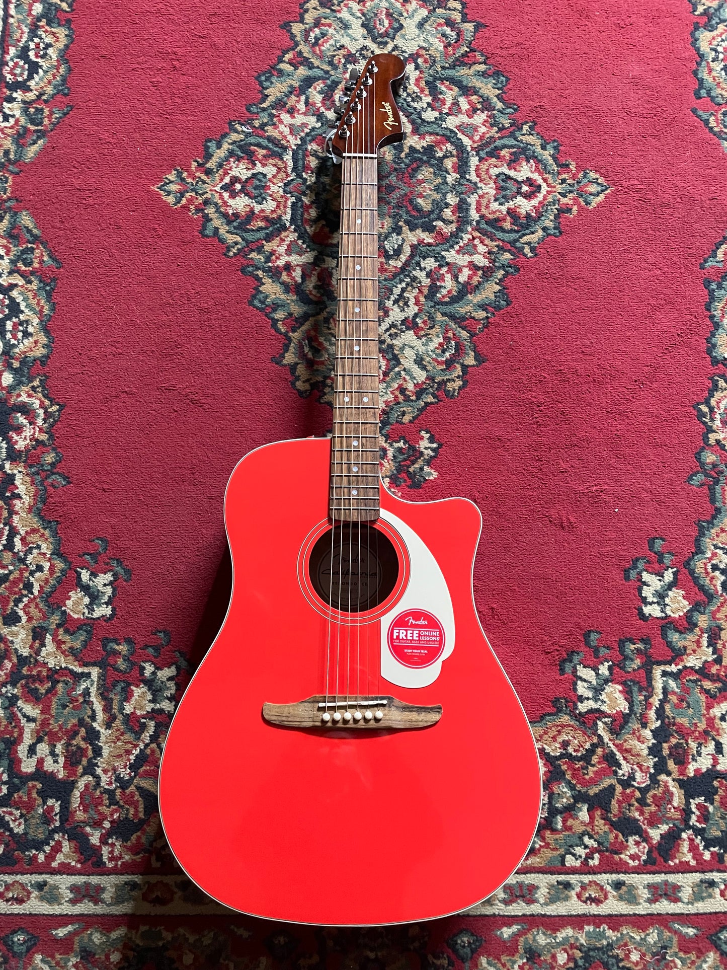 Fender California Standard Redondo CE Electric Acoustic Guitar - Fiesta Red
