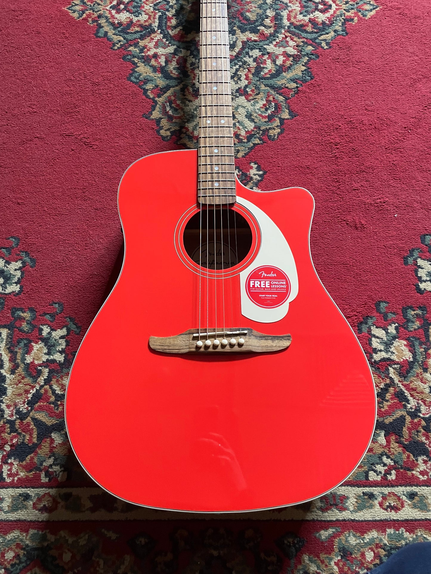 Fender California Standard Redondo CE Electric Acoustic Guitar - Fiesta Red