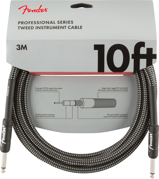 Fender Professional Series Instrument Cables - Gray Tweed (10ft)