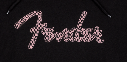 Fender Spaghetti Logo Wavy Checker Hoodie - Pink Checker