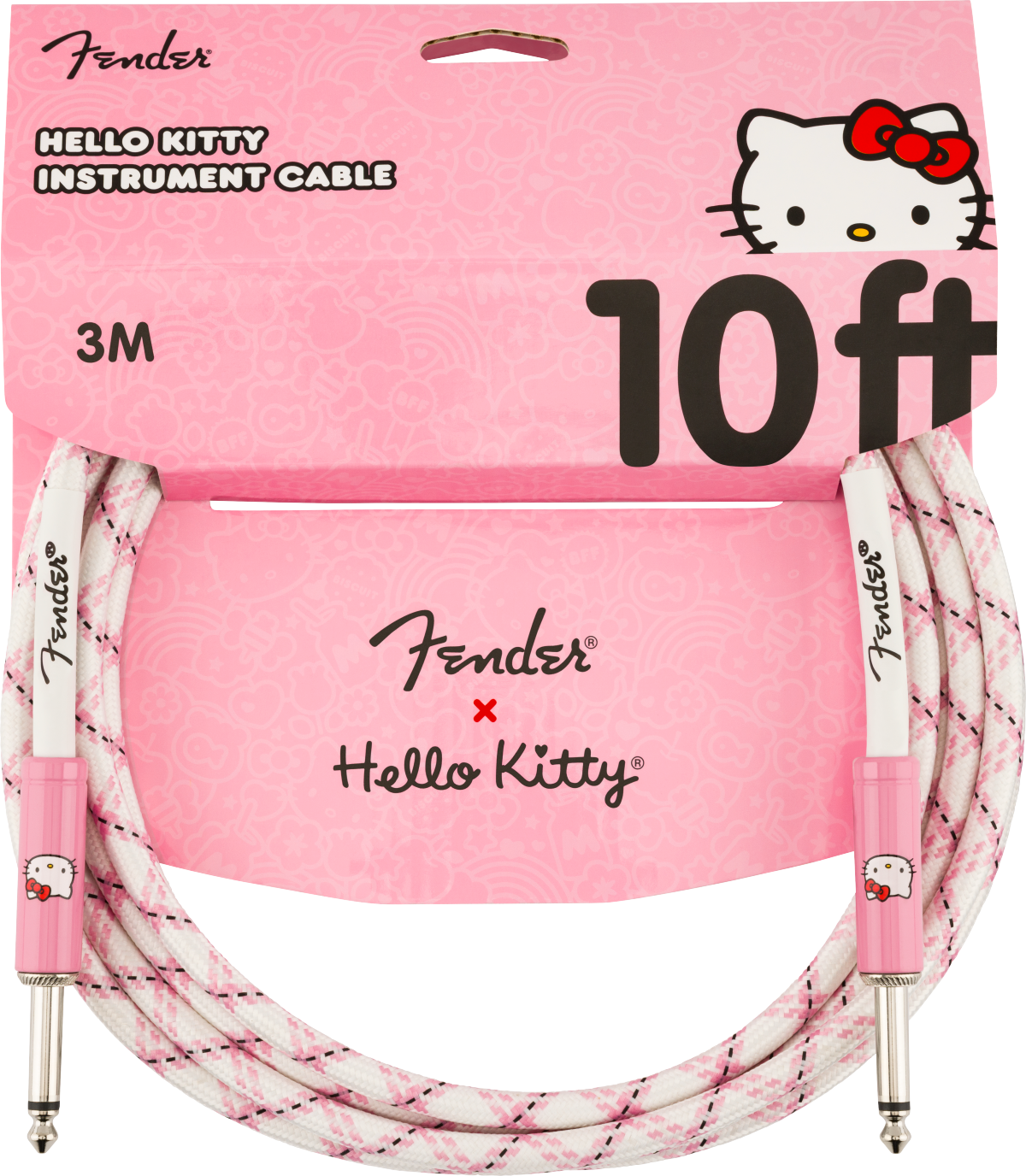Fender x Hello Kitty White/Pink Woven Cable